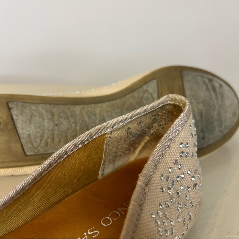 Franco Sarto Embellished Tan Canvas L-Zapp Ballet Flats, Size 7 - Picture 6 of 6